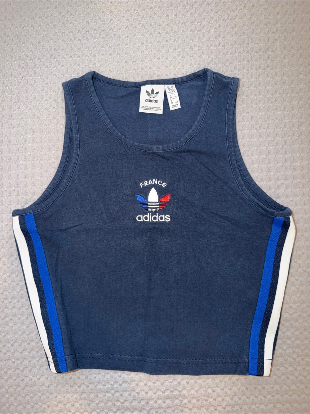 adidas Navy France Trefoil tank